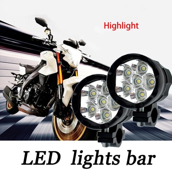2 stycken LED-strålkastare för elfordon och motorcyklar 60 W strålkastare 6 LED-externa extrastrålkastare med hög effekt strålkastare