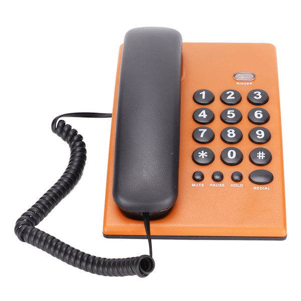 KXT504 Hemtelefon Multifunktionell Batterifri Sladdtelefon med Dubbel Magnetisk Handenhet för Kontor Hotell(Orange )