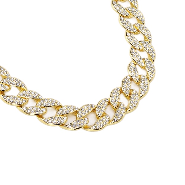Halsband för män, Kubansk, 16 tum, Diamant, Hip Hop Smycken, Miami, Kubansk Länk, Guld