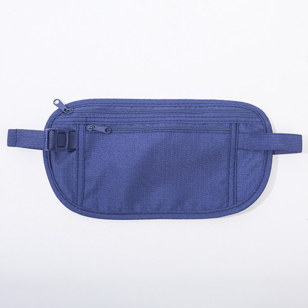 Unisex lommebok ultratynn reise sports midjeveske, usynlig midjeveske, plass passholder, mobiltelefon, kontanter (blå) blue