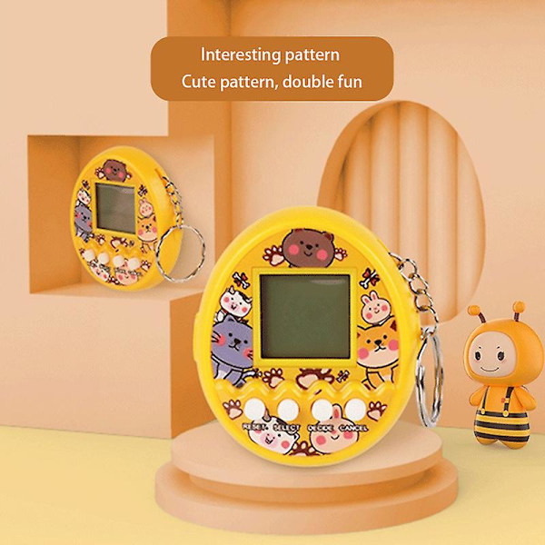 TAMAGOTCHI Elektroniske Cyber Pets Retro Leker Virtuelt Spill Nostalgisk 90-talls Nøkkelring (ZYH) Yellow