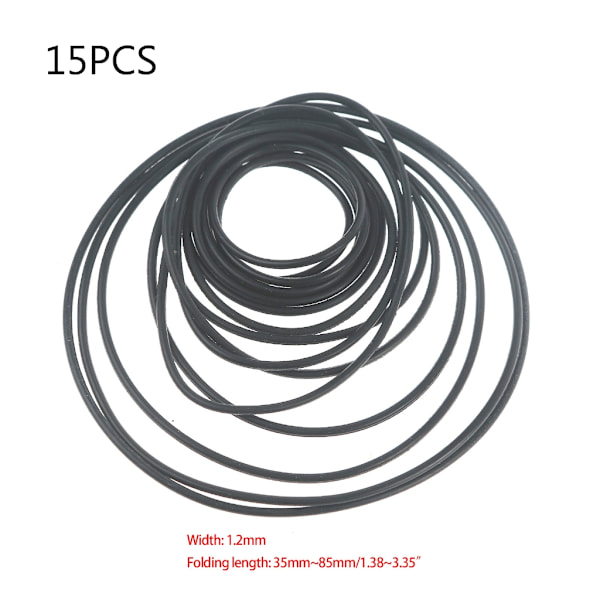 15 Stycken Universella 1.2mm Kassettbands Ersättningsgummi CD DVD Kassettbandspelare Skivspelare Rem