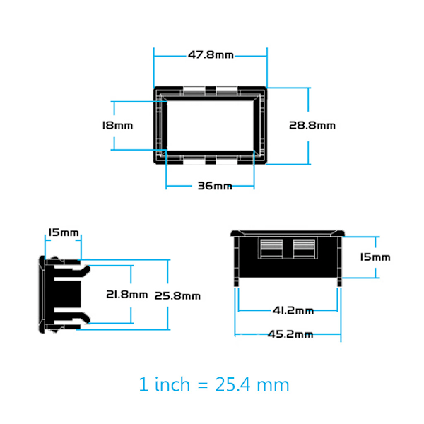 5-sifret digitalt amperemeter for likestrøm 0-5.0000mA (5mA) 0,36\" LED-skjermpanel for bil solbatteri