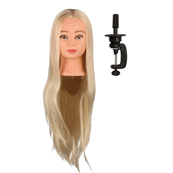 Salon Øvelse Trænings Hår Model Frisør Mannequin Hoved med Klemme 20\"26in Blond