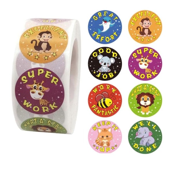 500 stickers - Animal motif - Cartoon multicolour