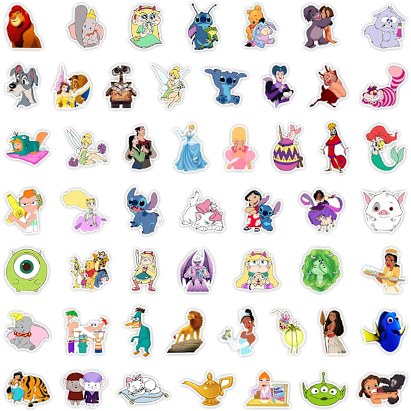 100 Disney-hahmoa sisältävää tarraa