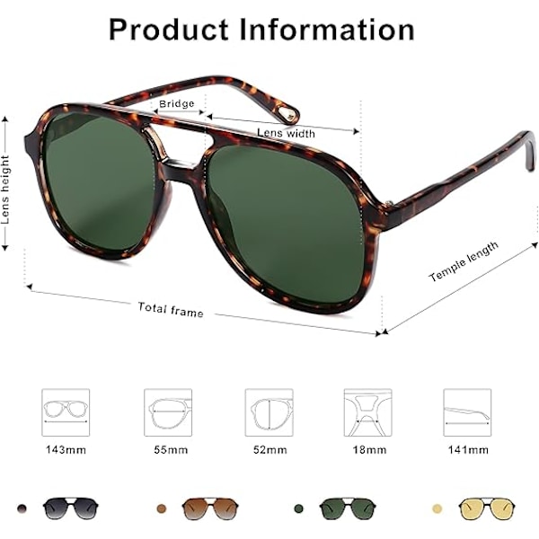 Retro Polarisoivat Aviator-Aurinkolasit Naisille ja Miehille Klassiset 70-luvun Vintage Trendikkäät Neliömäiset Aviatorit