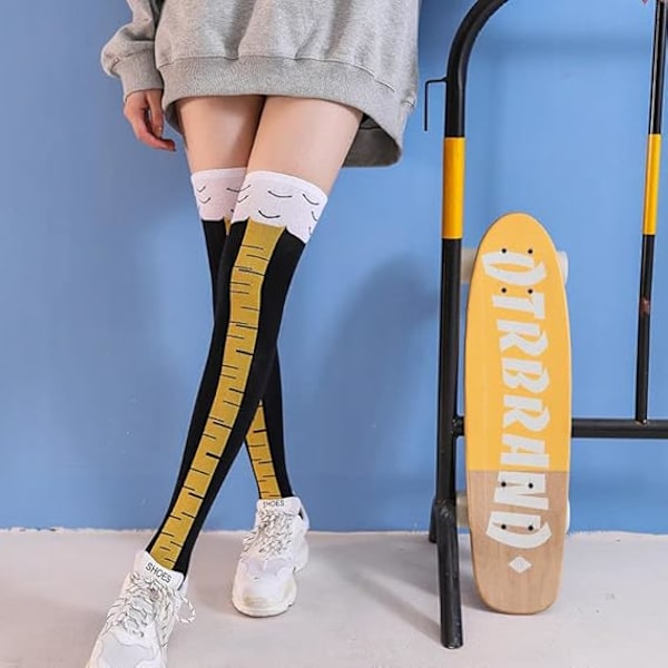 Par kyllingefodsokker, sjove kyllingesokker (lang model + kort model)