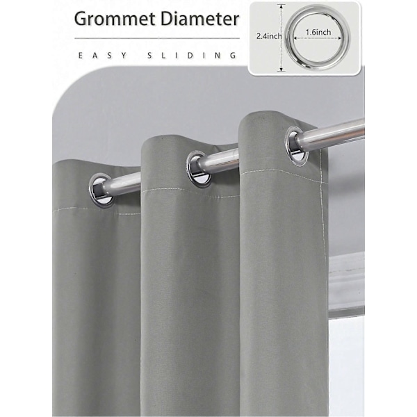 pc Mörkläggningsgardiner med Belagd Isolerande Foder, Gardiner för Vardagsrum, Sovrum, Kök, Heminredning, Rumsdekoration khaki{qw} khaki 100X250CM 1PCS&Grommet Top
