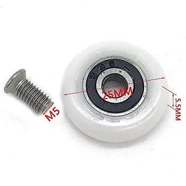 8 Duschdörr Rullar Hjul Löpare Rullar 25mm 27mm