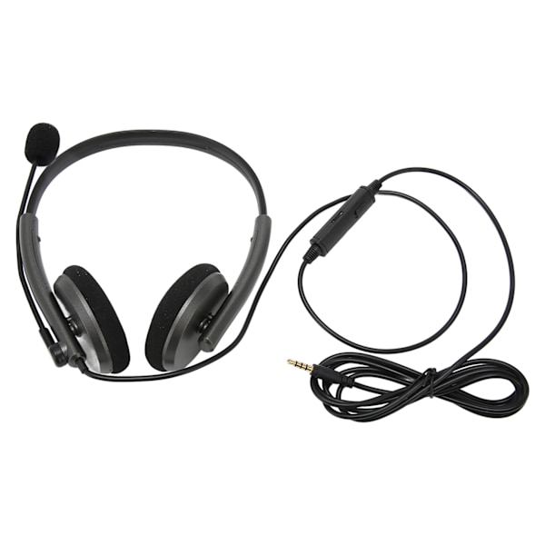 Callcenter-headset - Multifunktionelt, stilfuldt, støjreducerende, HD-opkald, høreværn, telefon-headset, spacegrå, enkelt 3,5 mm