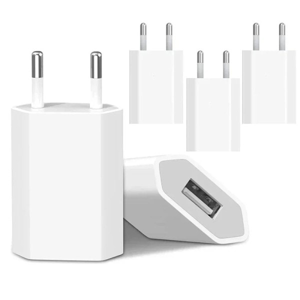 5 kpl 5V 1A Eu AC Koti Matka USB Seinälaturi IPhone 6 7 8 plus x xr 11 12 13 14