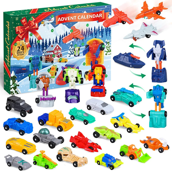 Car Advent Calendar 2023 Boy, Deformation Car Advent Calendar Children, Car Toys Advent Calendar for Son Grandson Children Boys Nephew,