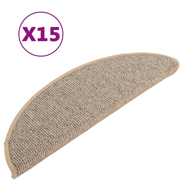 vidaXL Trappetrin Måtter 15 stk. Brun 56x17x3 cm Brown Brown