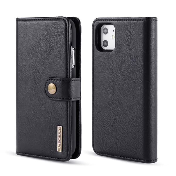 DG.MING 2-i-1 Magnetisk Plånbok iPhone 11 Svart{}YH