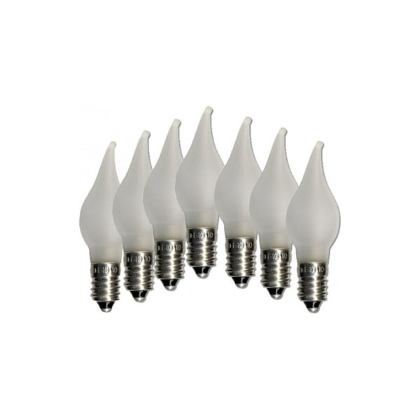 7-pakning LED-pærer for Adventslysestaker Elektrisk nål E10 Uni 10-55V