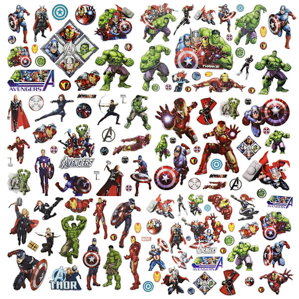 8 Ark Superhero Tillfälliga Tatueringsdekaler för Barn Pojkar Flickor Födelsedagsfesttillbehör Favoriter