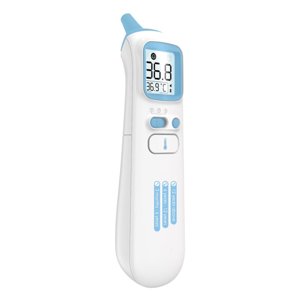 Berøringsfri Termometer til Voksne,Pande og Øre LCD Display Termometer til Feber,Infrarød Magnetisk Termometer til Baby Børn Overflade og Rum