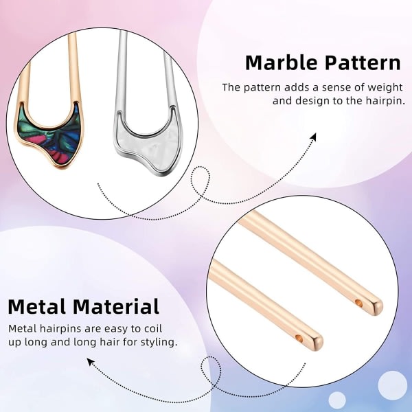 Minimalistiska hårnålar för kvinnor Tjej Japansk legering metall hårverktyg Bull Maker Conch Shell Hårpinnar Huvudbonader Håraccessoarer, 4 delar set