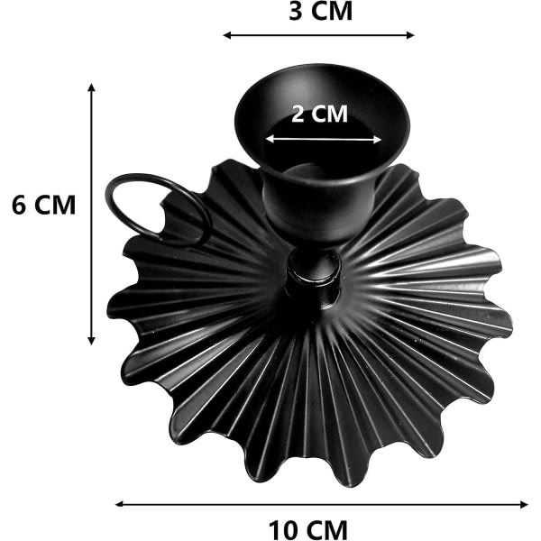 Vintage metallljusstakar Svarta ljushållare (2st) - Smidesjärn avsmalnande ljusstakar Vintage, perfekt för mammas present, familjemiddag