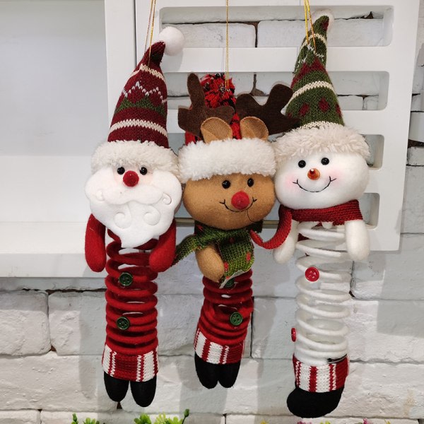 3 barngåva Jultomten Snögubbe Älghänge Swing Spring Foot Doll