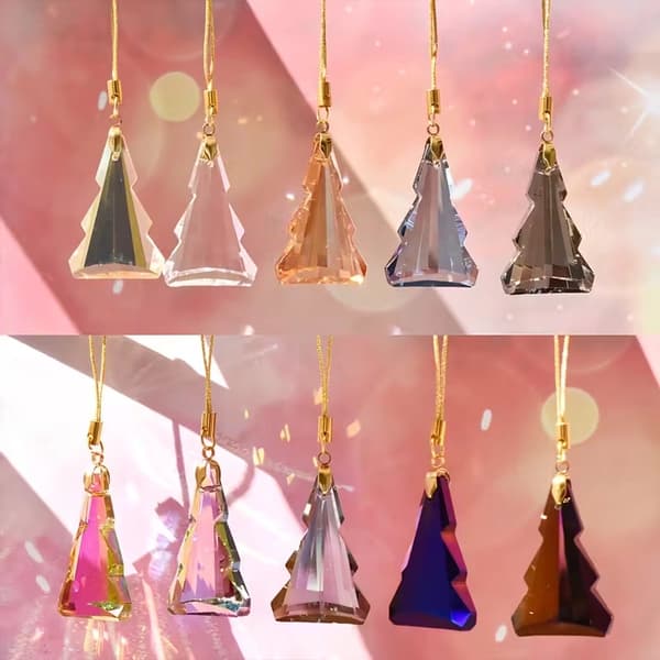 12 stykker solfangende krystaller til juletre, julepynt{yh}
