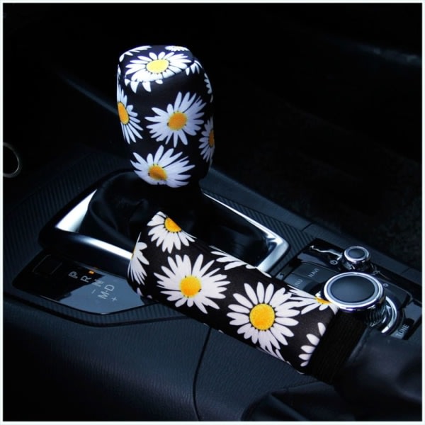 Daisy Flower Car Interiör Stickad cover Handbroms cover