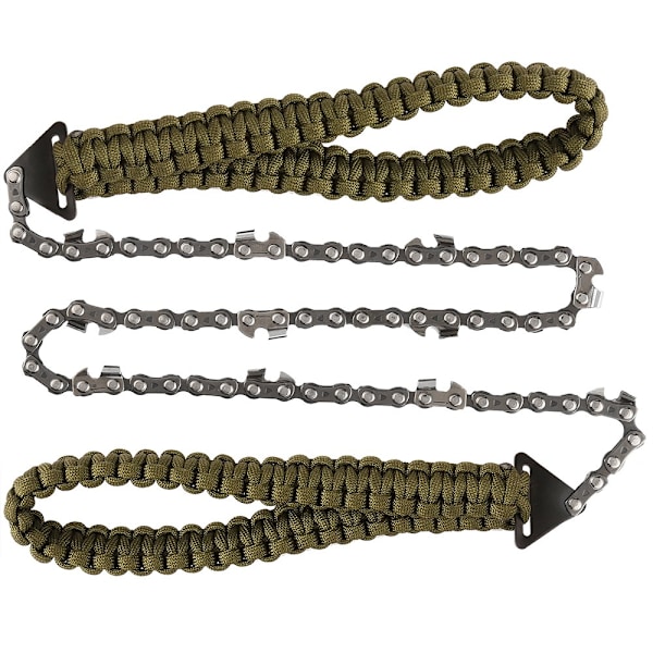 Taskukokoinen ketjusaha paracord-kahvalla, pitkät terät, nopea puun- ja puidenleikkaus, hätäselviytymisvälineet, paras
