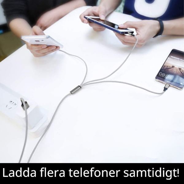 Ladekabel 3 i 1 Lightning / USB-C / Micro USB (yh) 24 1-Pack