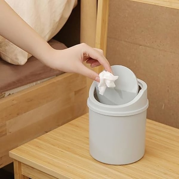 Liten Soptunna | Kreativa Mini Soptunnor med Lock, Soptunna för Köket, Sovrummet, Hemmet, Sminkbordet, Bilens Inredning Odavom