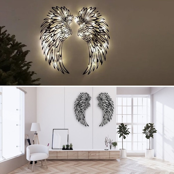 Englevinger Veggkunst Veggdekor MED LYS MED LYS S With light SWith light