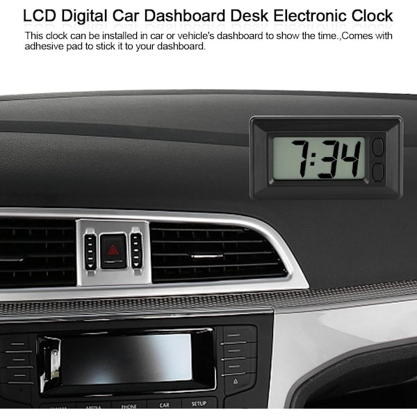 77x42,4x17,7 mm ultratunn elektronisk klocka med självhäftande dyna LCD digital datum tid kalender display