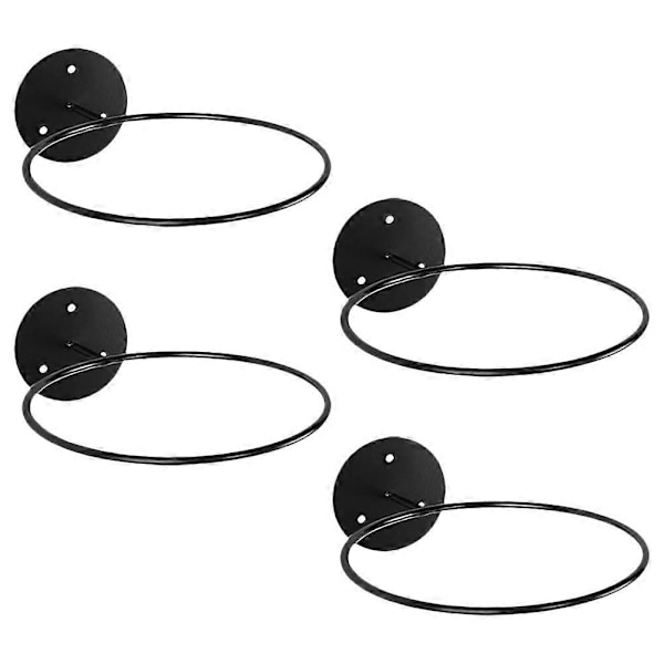 4 Pcs Wall Mounted Basketball Display Shelves, Metal Football Racks, Versatile Ball Holders, Ball Racks Black