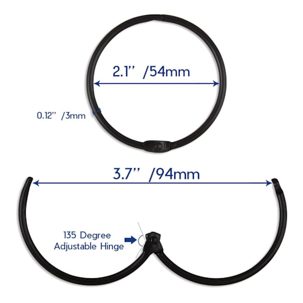 24 kpl avautuvia verhokierteitä, 50 mm verhokierteitä, suihku