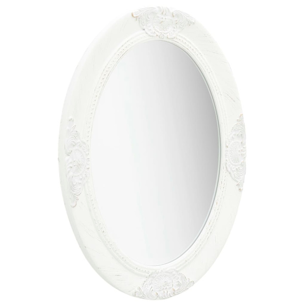 vidaXL Seinäpeili barokkityyli 50x70 cm valkoinen{qw} White Vit