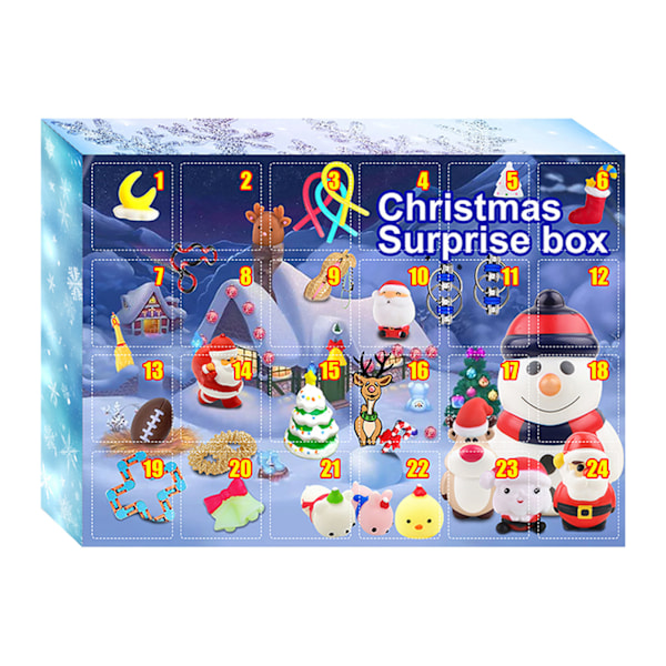 Julkalender med kreativa julklappar, nedräkningskalender med leksaker, perfekt present till barn Christmas Surprise Blind Box