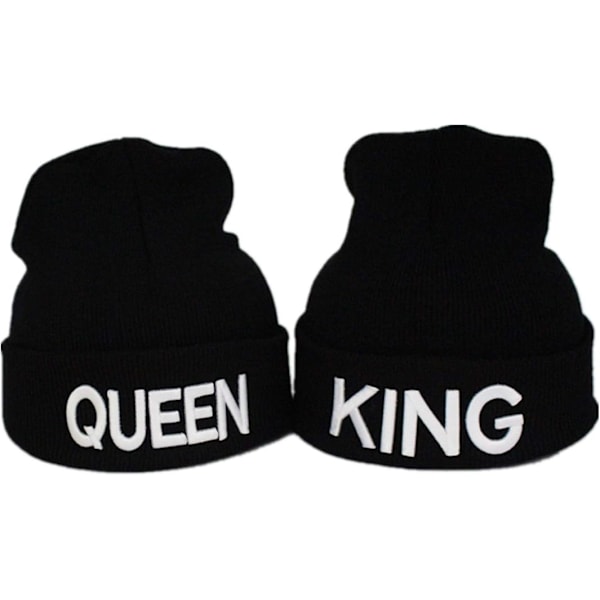 Christmas gift for couple King Queen Winter knitted hat for him and her