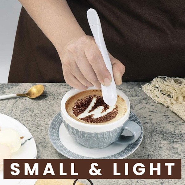 Kaffe-Skärpennor för att göra Latte Bärbar Kaffe Pulvermålningspenna för DIY-Kaka Bakning White