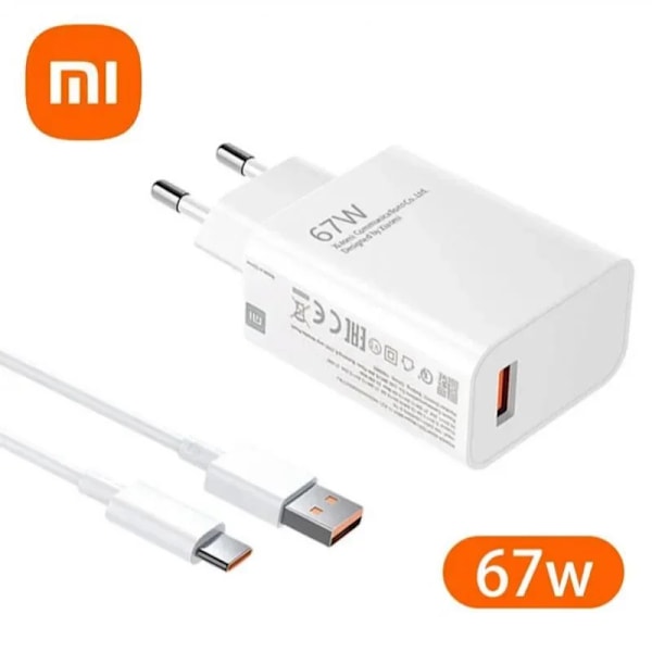 Xiaomi Original Laddare 120W 67W 33W Snabbladdare EU Vägg Gan Laddningsadapter USB Typ C Kabel För Xiaomi Redmi Mo 67W add 6A data line