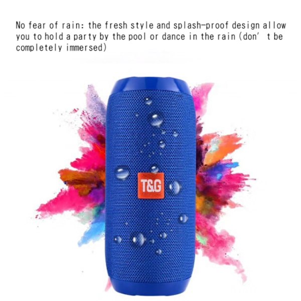 TG117 Fabric Art Bluetooth-høyttaler utendørs vanntett subwoofer dobbel membran høy kvalitet bærbar plugin-tegneseriehøyttaler kryss rød