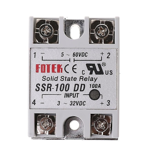 Ssr-100 Dd Kiinteän tilan relemoduuli 100a 3-32v DC-tulo 5-60v DC-lähtörele