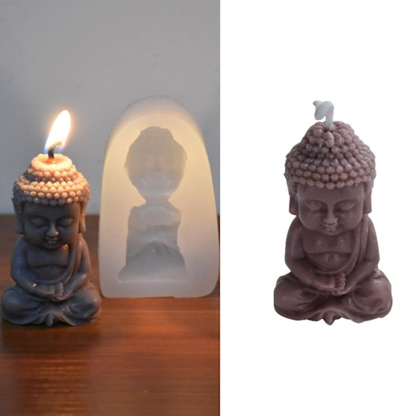 Buddha Lysfremstilling Dekoration Silikone Resin Form til Røgelse og Lys Cement Statue Form Kunst 0.07 2