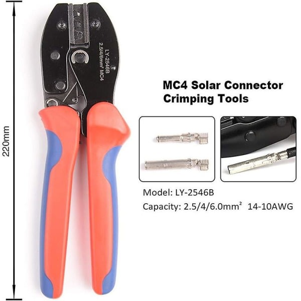 Crimptång Mc4 solcellskontakt presstång handverktyg 28-delars set