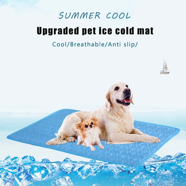 Hunde- og kattekjølematte pustende katte- og hundesovematte komfortabel sklisikker kattesengmatte kaffe【HY】 Coffee S