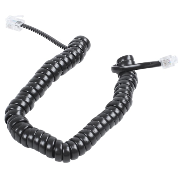 9.3" Black Rj9 Telephone Telephone Modem Spiral Line Cord Cable