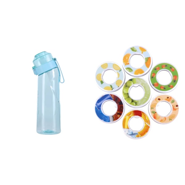 Smaksatt Vattenflaska med 7 Kapslar Air Water Up Flaska Frostat Svart 650 ml Air Startpaket Vattenkopp för Camping Sport 0 hours