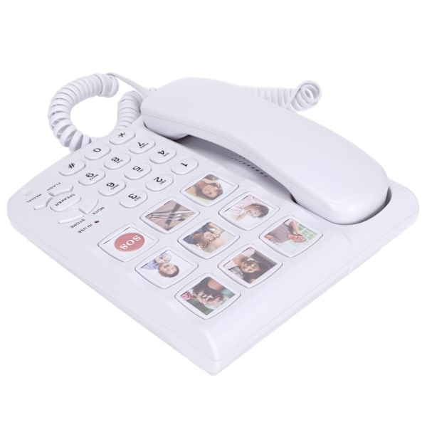 LD‑858HF Stor knapp-telefon Forbedret fotominne Fasttelefon med ledning for eldre