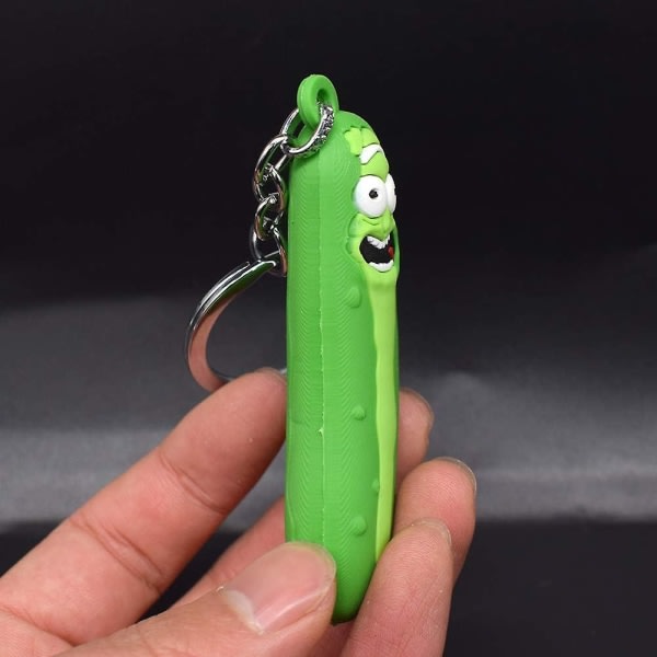 Pickle Nyckelring, bitar av tecknad kreativ present Inlagd gurka Ornament Nyckelring (grön)