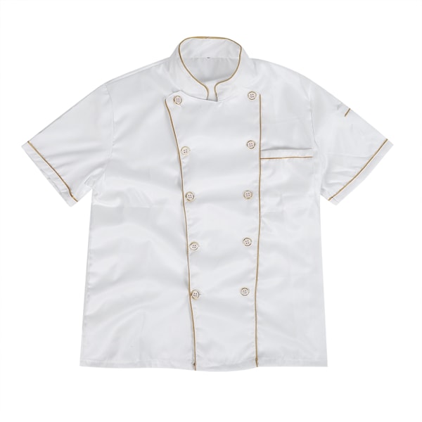 Kockrock med korta ärmar för kockar, kockrock för män och kvinnor (XXXL)