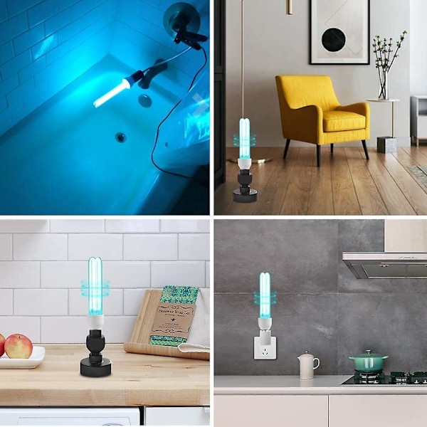 25W E27 UV Sanitizer Lampe Kvartsrør 254nm UVC Sterilisering med Ozon 360 Graders Belysningsvinkel Cisea